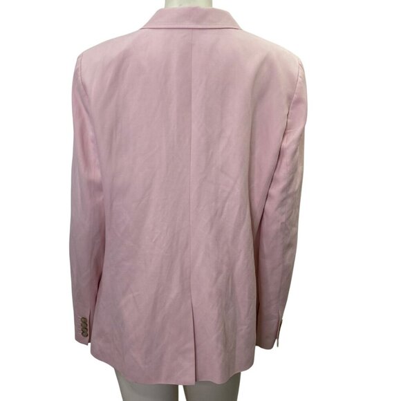Loft Womens Linen Blend Blazer Single-Button Closure Notch Lapel Sz 14 - Picture 6 of 9